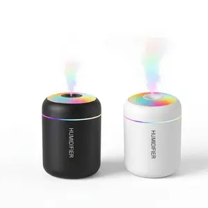 1/2pc Portable Mini Cool Mist Humidifier with Colorful Rotating Light - 2 Adjustable Mist Settings, Ultra-Silent for Bedroom, Desktop, Office, Home & Car