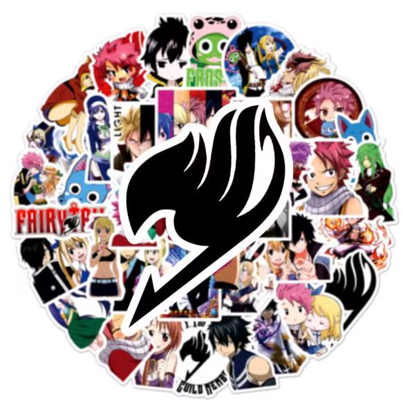 50Pcs FAIRY TAIL Anime Stickers Etherious Natsu Dragneel Cartoon Decals DIY Skateboard Phone Laptop Cool Graffiti Sticker
