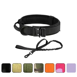 Dog Training Collar and Leash Set Adjustable Tactical Dog Collar Dog Leash Set #Summervibes #petlovers with Control Handle Heavy Duty Pet Lead Collar For Medium Large Dogs outdoorfun Durable Dog Accessories