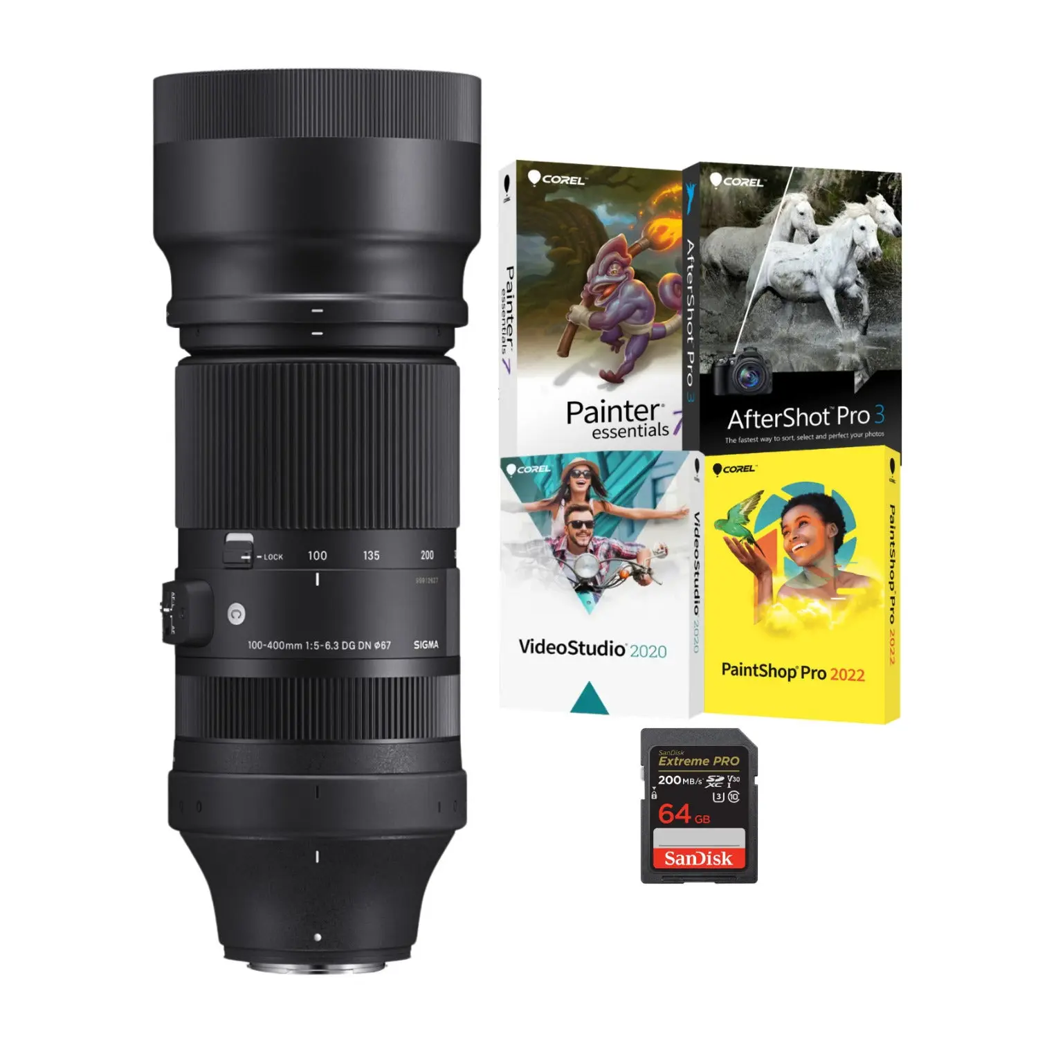 Sigma 100-400mm F5-6.3 DG DN OS Contemporary Zoom Camera Lens (Fujifilm X-Mount) Bundle - AF-C, Lightweight & Durable, Shockproof, 5-Step Stabilization for Digital Cameras