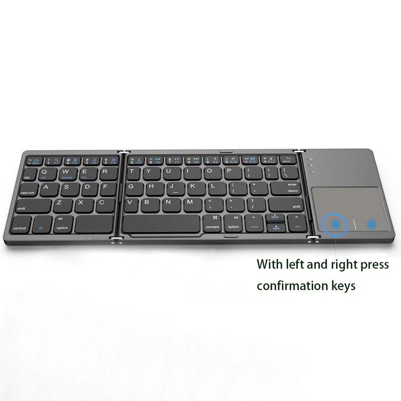 【B033 Bluetooth Foldable Keyboard】Ultra Light Compact Triple Folding with Touch Bar Ergonomic Multi-system Compatible All Anbernic Game Console / PC / Laptop / IPad / Cellphone ( Windows / iOS / Android / Mac )