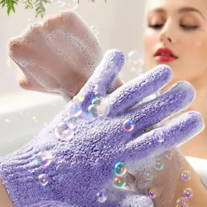 Exfoliating Dual Texture Bath Gloves, Suitable for Shower, Spa, Massage, Body Scrub, Dead Skin Remover, Skincare Essential, Exfoliant Scrubber Glove
