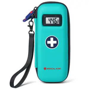 Divoti GLP-1 Insulin Cooler Travel Case with LCD Temp Display - TSA Approved Medical Bag for Ozempic, Wegovy, Mounjaro, Zepbound - Hardshell Pouch with 2 Ice Packs & Medical Alert Symbol