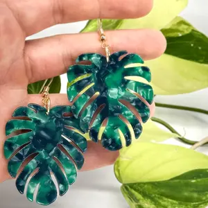 Monstera earrings