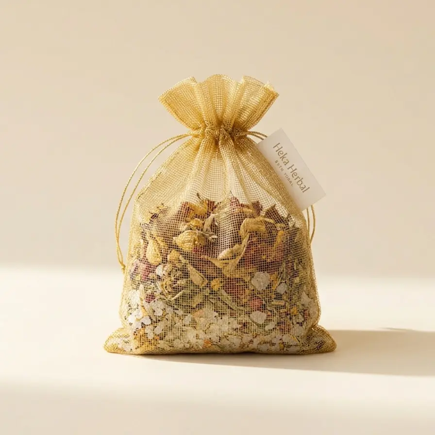 Herbal Epsom Salt Bath Soak Blend - Botanical Herbs Granular Mix for Muscle Relaxation, Evening Full Body Care with Eucalyptus, Mint & Lavender