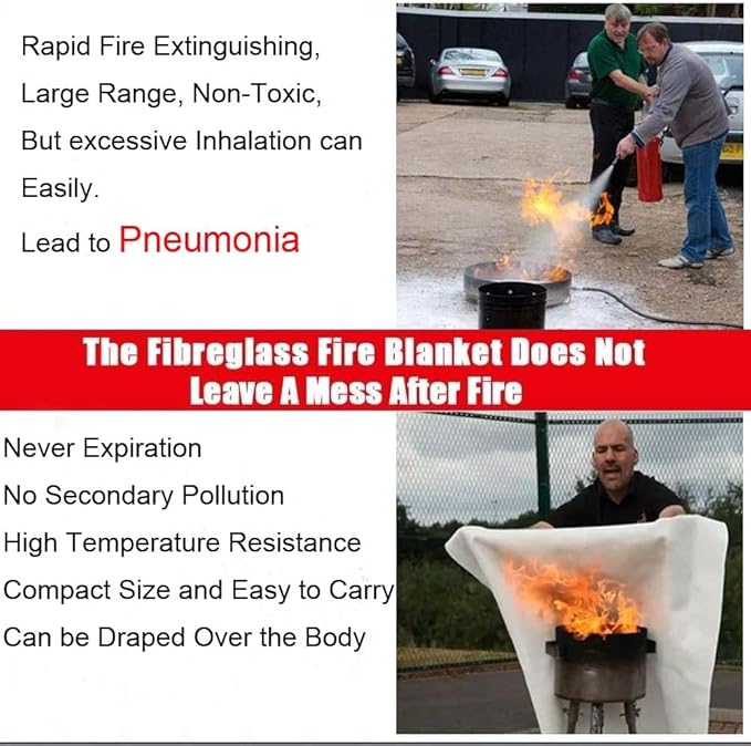 Home Emergency Fire Blanket, Fast Fire Suppression for Kitchen, Essential Fire Safety Gear,mothers day gift