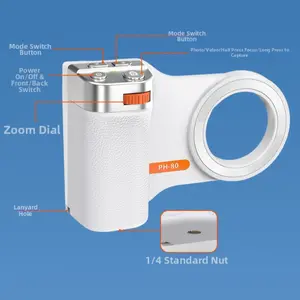 Magnetic Phone Selfie Stick Stand, Bluetooth-compatible Remote Shutter, Adjustable Zoom Button, 1/4 Screw Hole, Camera Stabilizer for Android iPhone