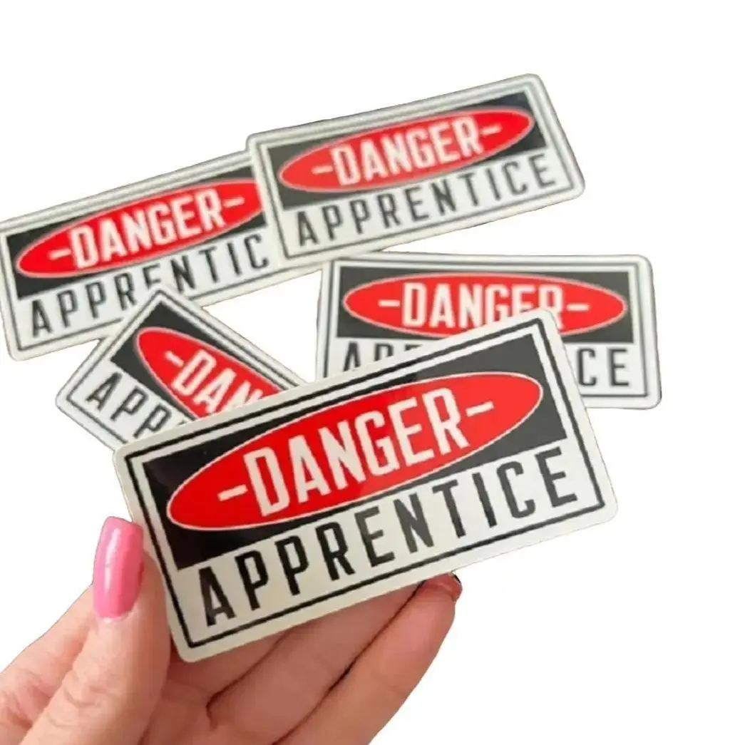 Danger- Apprentice Sticker, LINEMAN Hard Hat Sticker, Blue Collar Stickers. Danger- Apprentice Sticker, LINEMAN Hard Hat Sticker, Blue Collar Stickers.