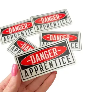 Danger- Apprentice Sticker, LINEMAN Hard Hat Sticker, Blue Collar Stickers.