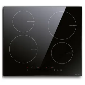 Karinear Induction Cooktop 4 Burners, 24 Inch Induction Stove Slide Touch Control, 9 Power Level, Fast Heating Boost Function, Timer, Safe Lock, Built-in Electric Cooktop, 8200W, 220~240v Hard Wire