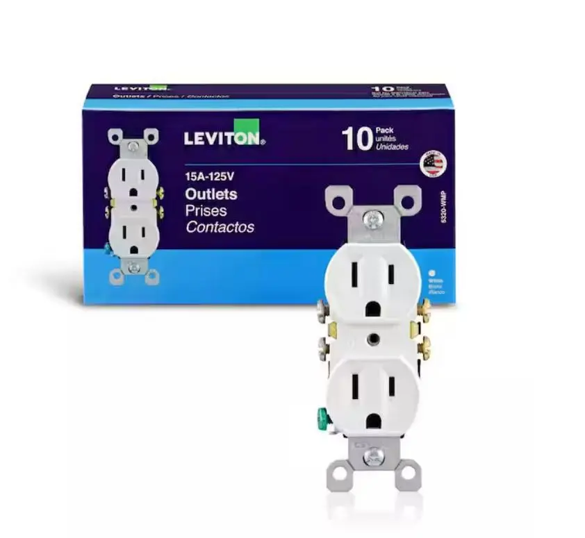 10-Pack White 15 A 125 V Duplex Outlet/Receptacle for Electric Composter Parts & Accessories, Model 5320-WMP