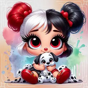 1pcs 5D DIY diamond painting kit, 5D diamond art set, DIY decoration, two-color hairstyle, red shoes, polka dot blanket. Full round drill diamond painting kit DIY, mosaic, diamond art, suitable for Halloween and Christmas, Diamond Art Tools