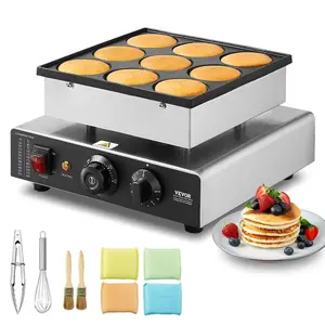 【Summervibes】VEVOR 9PCS 76mm Dutch Pancake Maker Commercial Dorayaki Baker 850W Non-stick