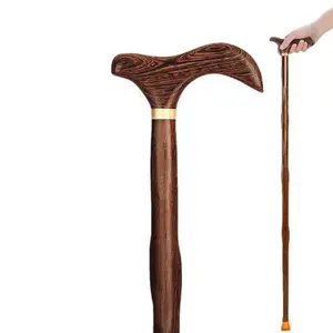 Solid wood  for the elderly, anti-slip and anti-fall, lightweight wooden , chicken-wing wood walking sticks, solid wood Ergonomic Adjustable  Hiking Stick Trekking outdoor mountaineering