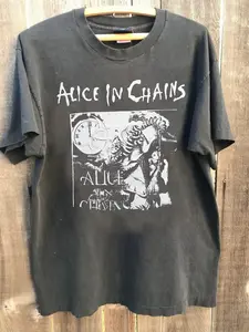 90s Rare Alice In Chains band short sleeve Unisex T shirt Charcoal tee NH14373