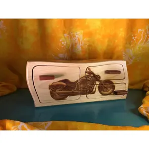 Solid Wood Box W/Drawers - Motorbike, Jewelry Box, Handcrafted, Custom Box, Personalized Box, Handmade, Home Decor, Engraved, Stash Box
