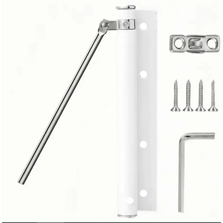 304 Stainless Steel Surface-Mounted Invisible Automatic Door Closer, Metal Hardware with Adjustable Spring, Customizable Closing Speed, Rust-Proof, Durable, Easy-to-Use for Commercial and Residential Applications