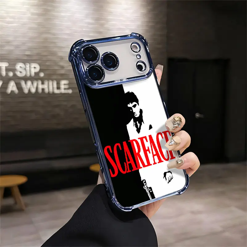 Vintage Scarface Phone Cover Hits Different For iphone 17 16 15 14 13 12 11 X XS PRO PLUS MAX AIR Transparent Tpu Soft Shell Smartphone PhoneCases Wild Pattern Fashion Ideal Birthday Gift Tough Artistic Cat Tempered Screen Protector ME5