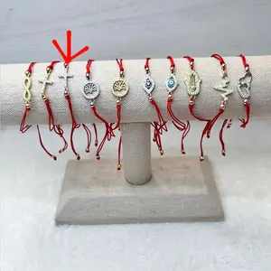 Red String Cross Bracelet - Simple Design with Colorful Beads - Ideal for Daily Wear and Versatile Style