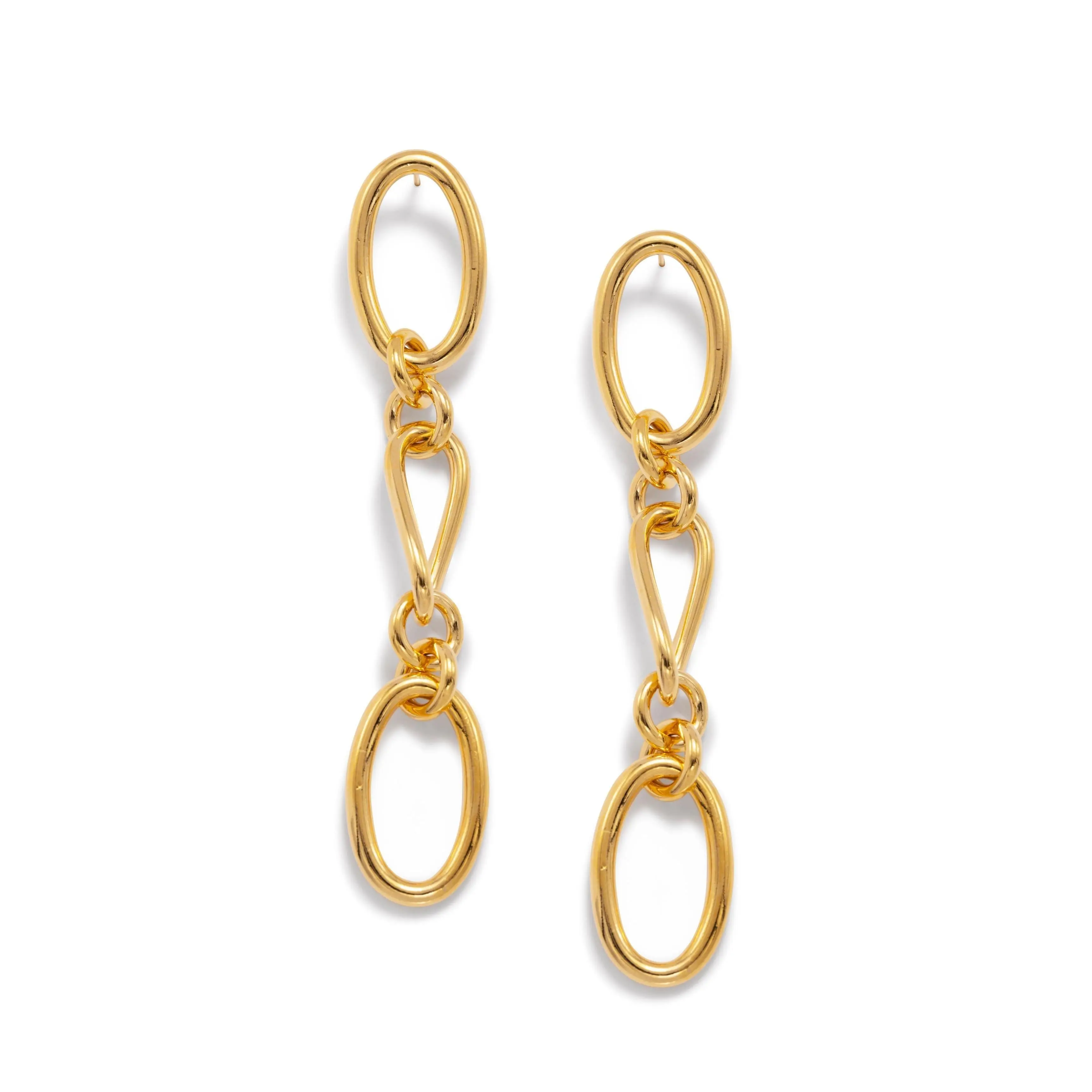Gold Ophelia Chain Dangle Post Earrings