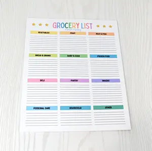 Grocery List Notepad - Fridge Grocery List Note Pad - Refrigerator Meal Planner Weekly - Shopping List Categories and Blank Grocery Shopping Space - 52 Page All Out of Notepad Weekly Planner