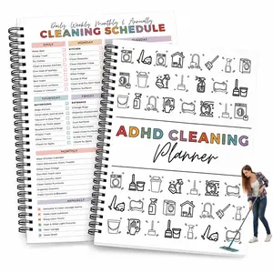 ADHD Cleaning Planner for Adults, Undated Daily Weekly & Monthly Cleaning Schedule Notebook, Home Chore Checklist Organizer, Household Routine Tracker for Home Management & Family Tasks