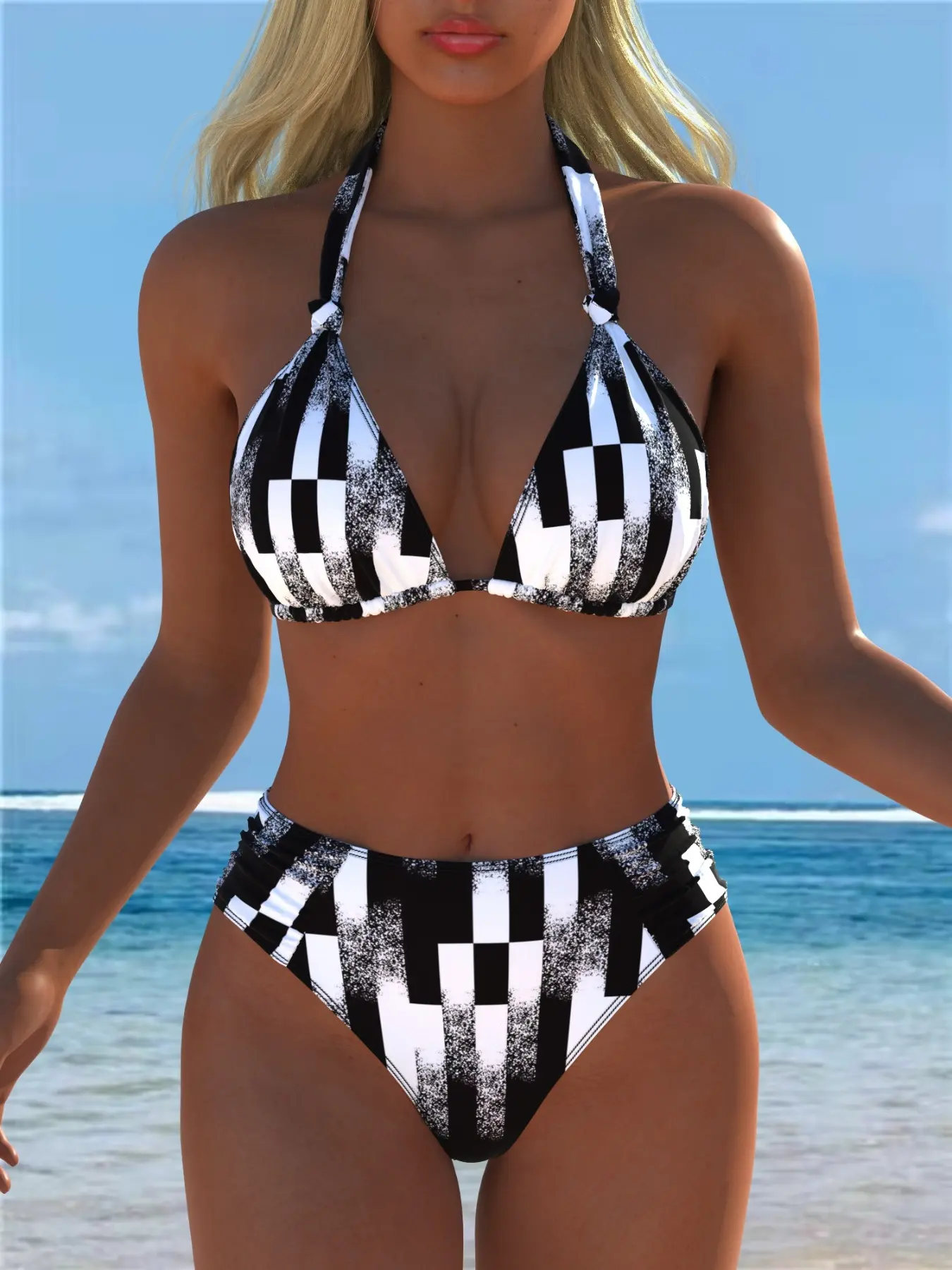 Backless Bikini Set Swimsuit with Tie-Strap Design, Fashionable Poolwear Swimwear, Stylish Beachwear for Women, Perfect for Summer