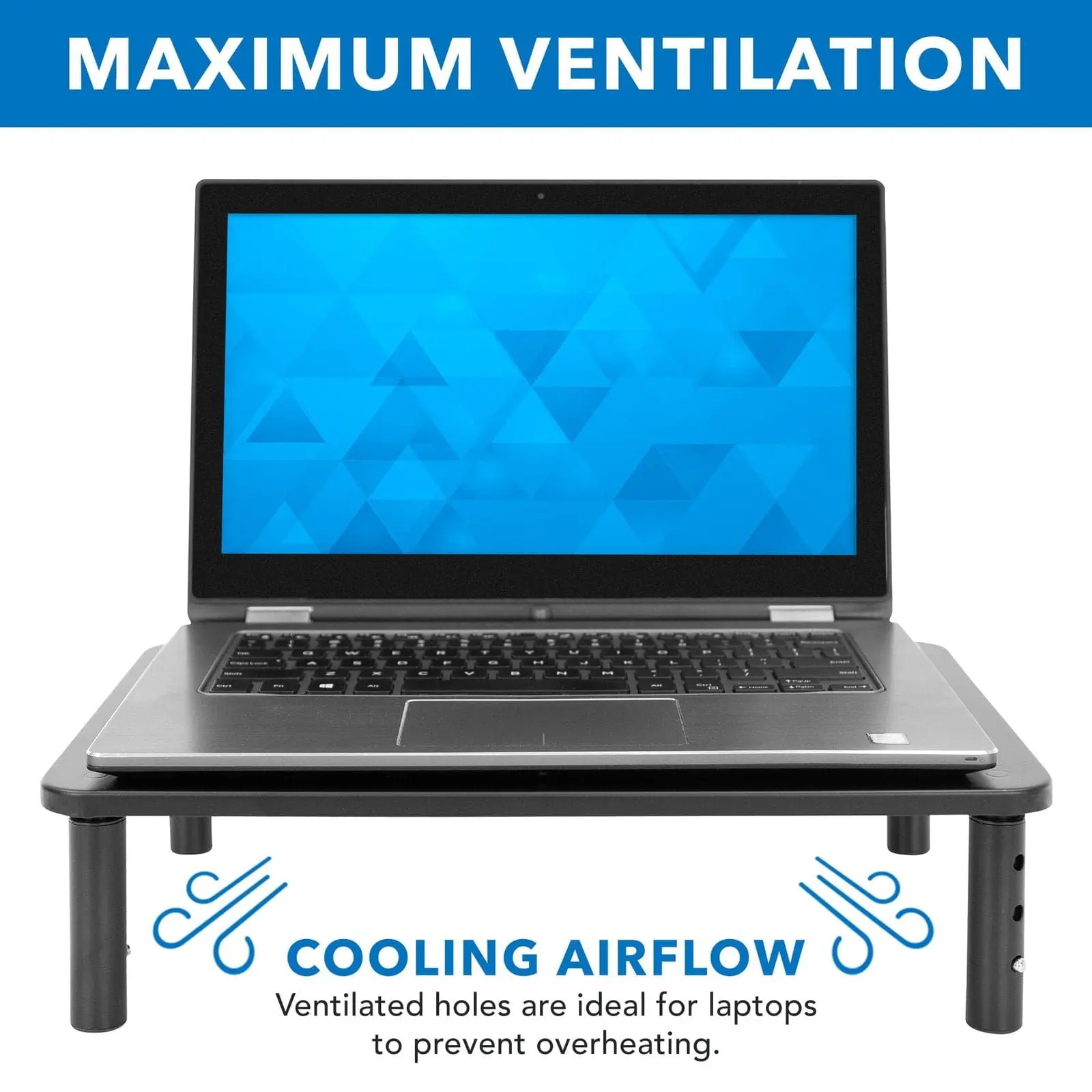 Mount-It! Adjustable Desktop Riser & Stand for Laptop, Enhanced Productivity and Comfort Ergonomic Airflow Design, Supports 44 lbs