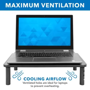 Mount-It! Adjustable Desktop Riser & Stand for Laptop, Enhanced Productivity and Comfort Ergonomic Airflow Design, Supports 44 lbs