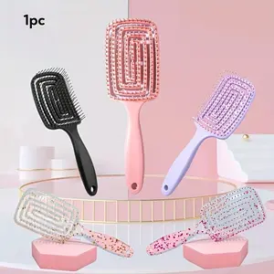 Hollow-Out Hair Brush, 1 Count Scalp Massage Comb, Wet And Dry Hair Detailing Comb, Hair Styling Comb, Hair Care Comb, Grooming Comb for Women, Girls, Men, Stylists and Barbers