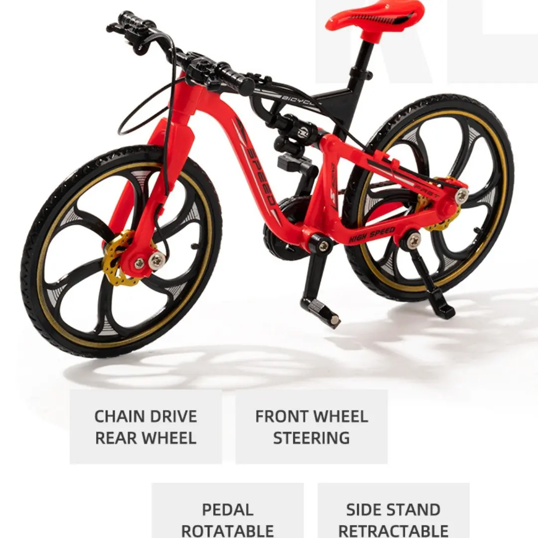 DIY Alloy Bicycle Model Kit, 1:8 Scale Mountain Bike Assembly Toy, Disassemblable and Reusable, Perfect for Collectors and Enthusiasts, Pedal Rotatable, Chain Drive, Front Wheel Steering