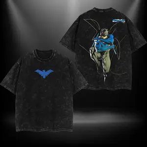The Dark Style Nightwing Dick Grayson DCU TShirt Oversize Lightweight Acid Washed Tee TV Show Graphic Top Cotton Gift T-Shirt For Comic Lover, Gift T-Shirt For Movie Lover boys  merch