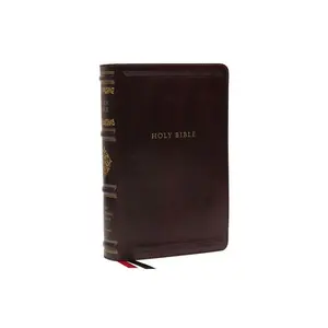 Nkjv, Personal Size Reference Bible, Sovereign Collection, Leathersoft, Brown, Red Letter, Thumb Indexed, Comfort Print - by  Thomas Nelson
