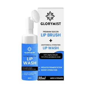 Lightening & Hydrating Lip Wash + Silicon Lip Brush Reduce Pigmentation Boost Hydration Best Lip Care