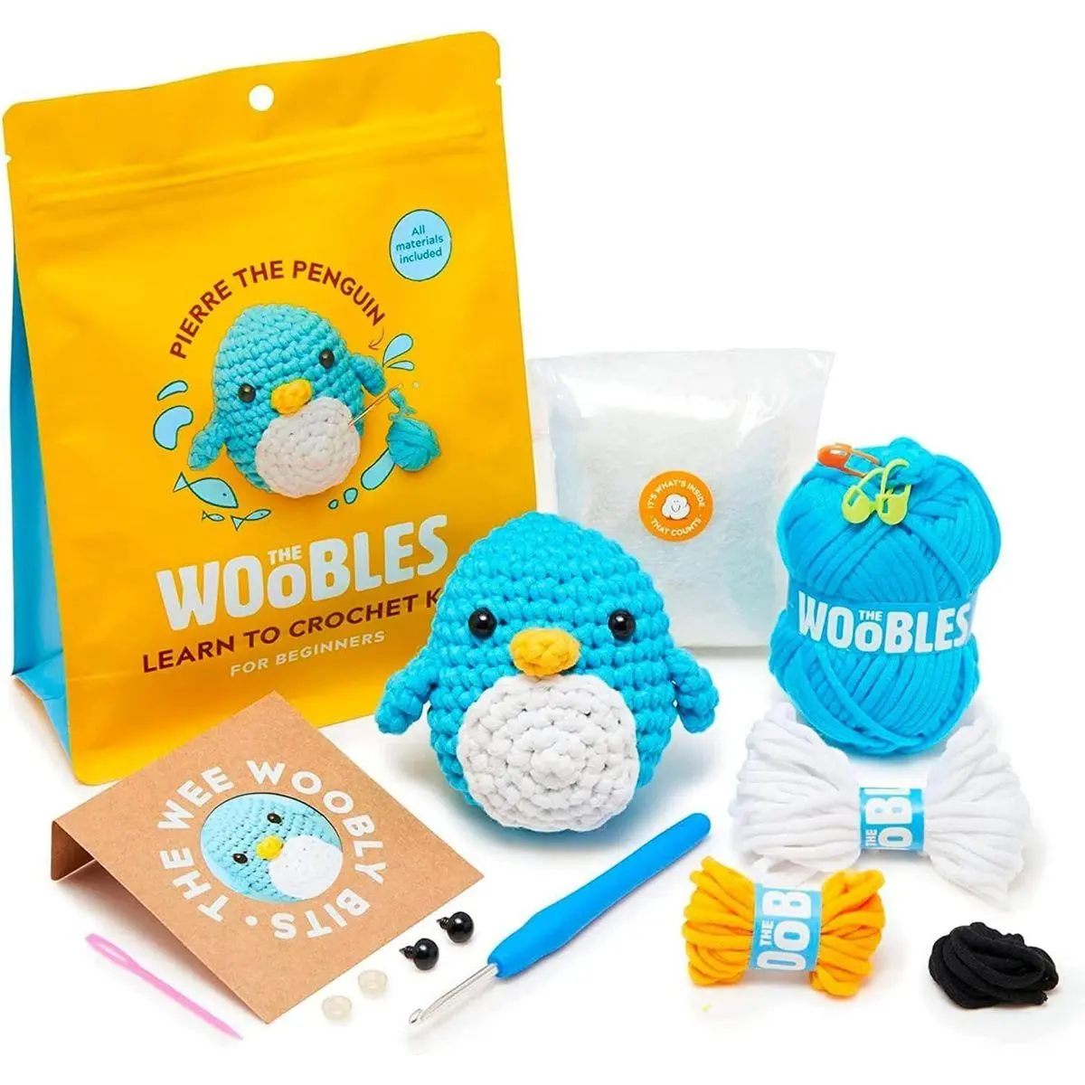 Crochet Kit for Beginners - Easy Arts and Crafts Knitting & Crochet Animals Kit As Seen On Shark Tank - Pierre The Penguin