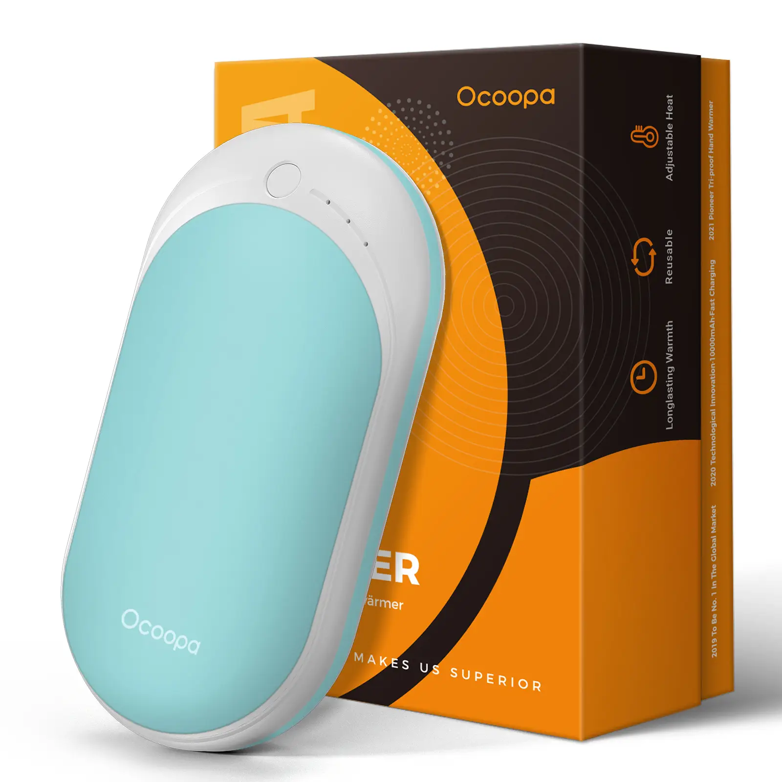 OCOOPA Hand Warmer-118S Series, Rechargeable, 1 Pack, Women Man Warm Gift, 5200mAh, Electric Portable Pocket Heater, Heat Therapy Great for Raynauds