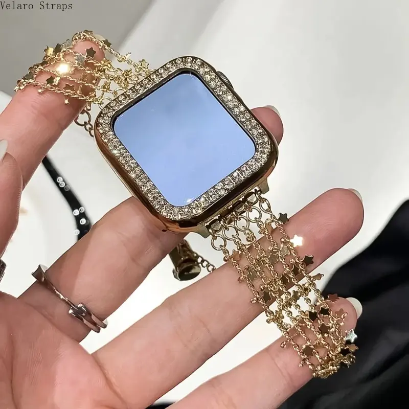 Star Tassel Charm Watch Strap, Fashion Band for Women, Compatible with Apple Watch Ultra 1/2/SE & All Series