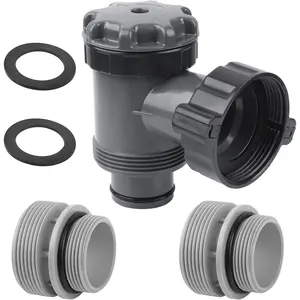 Plunger Valve for Intex Pools and Hose Conversion Adapters Kit, Plunger Valve Connection Pool Pump Hose of 38 with 25076rp O-ring Kit Compatible with Intex Coleman 4560 40mm to 1 1/2 Inch Inlet/Outlet