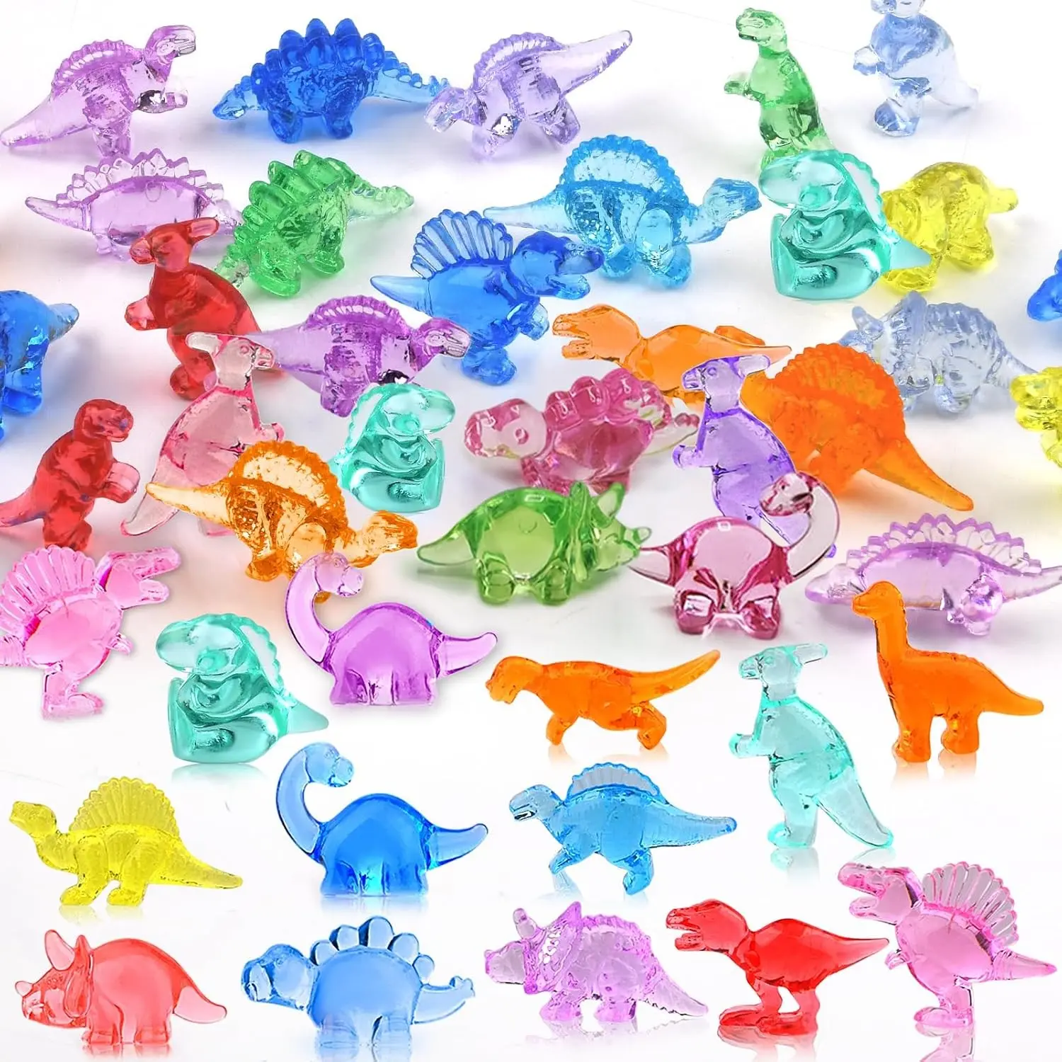 180 Pcs Mini Dinosaur Figures, Resin Animals to Hide, Small Plastic Dinosaur Figurines Miniature Ornaments Diving Gems for Vase Filler Fairy Garden Dino Party Decorations