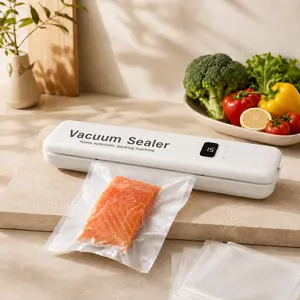 Automatic Food Vacuum Sealer Machine with 20 Sealing Bags – Compact Digital Vacuum Sealer for Wet & Dry Food Storage