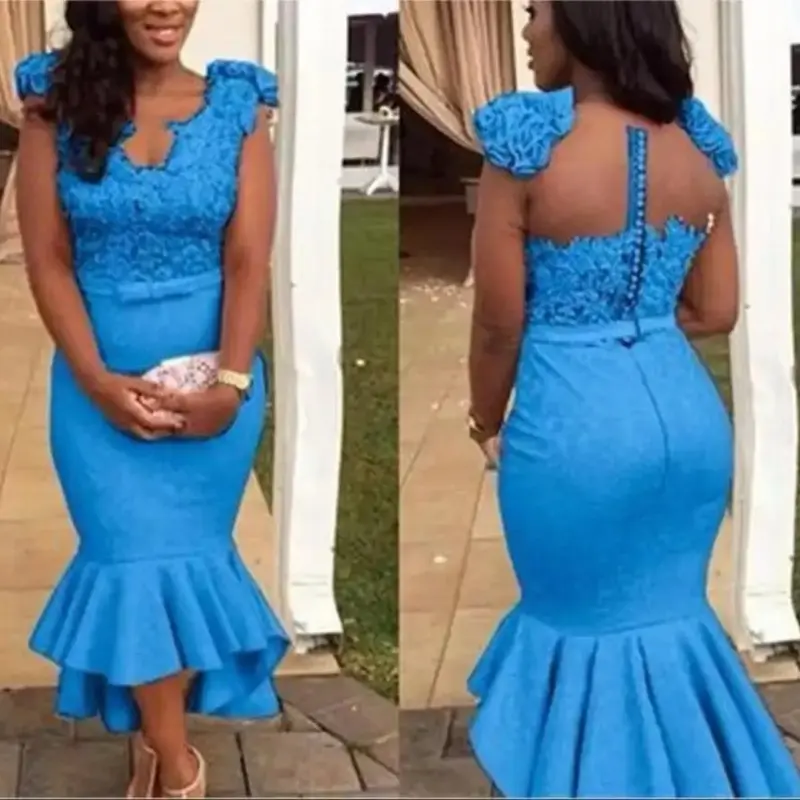 JOSIE FASHION LLC EVENING Luxury women’s Elegant Mermaid party Maxi soft satin Floor-Length Ball Gown with Tulle Applique for prom Evening    Summer