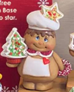 Clay Magic Christmas Nutmeg w/ Tree Gingerbread Unpainted Acrylic Ceramic Bisque Figure Ready To Paint 6.75in