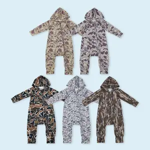 Baby Boy Camouflage Hunting Season Long Sleeve Hoodie Romper