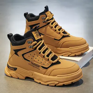 Men's Shoes Fall/Winter 2025 New High-top Anti-Slip Wear-Resistant Workwear Shoes Men's Casual Versatile Sneakers