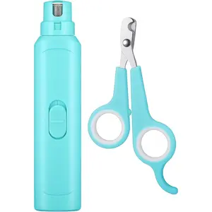 Lasnten 2 Pcs Bird Nail Grinder with Clipper Bird Nail Trimmer File Pet Grooming Tool for Parrot Budgerigars Parakeets Myna Conure Finches Lovebirds (Cyan Blue)