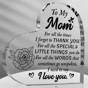1pc Mom Birthday Gifts For Mom I Love You Mom Mothers Day Gifts Hug Heart Crystal Paperweight For Mom From Daughter Son For Christmas Mothers Day Birthday Thanksgiving Presents