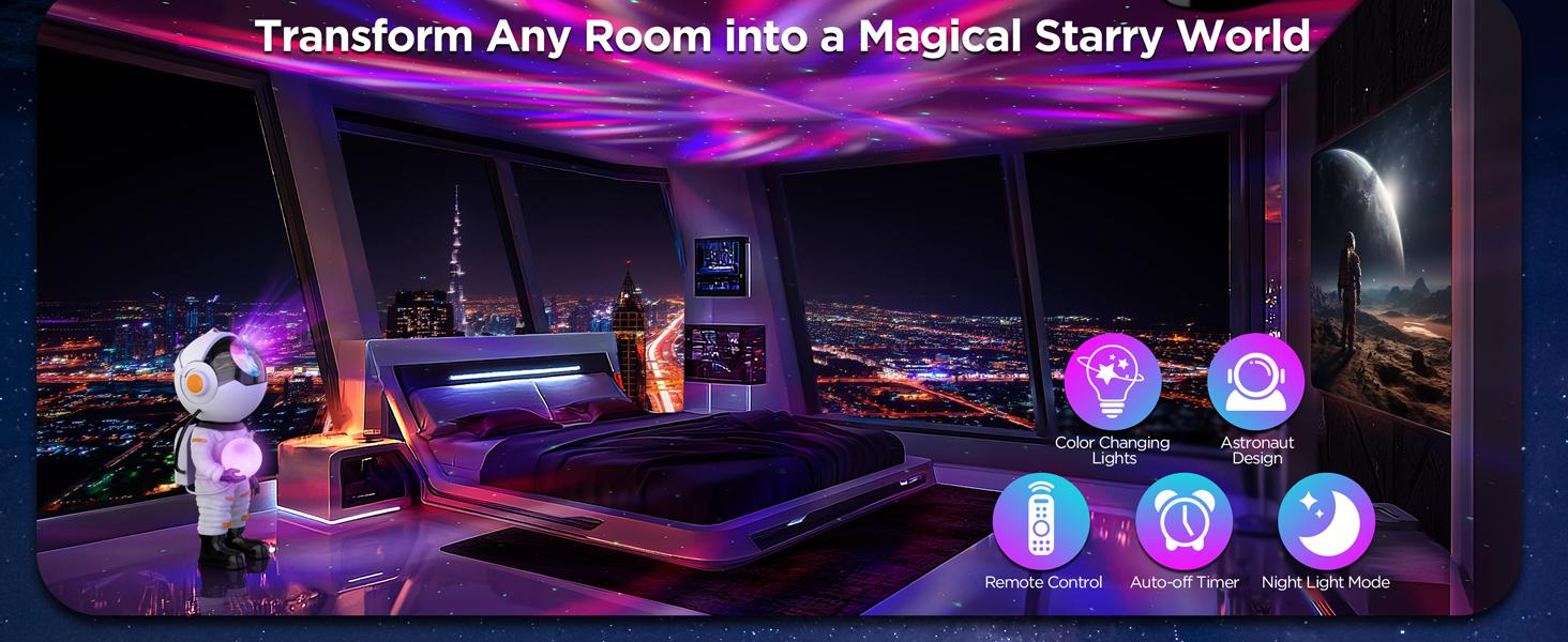 【Giftideal】Astronaut Galaxy Projector,Star Projector Light with Remote Control for Kids,LED Light for Bedroom,Christmas,Birthday Party Gift