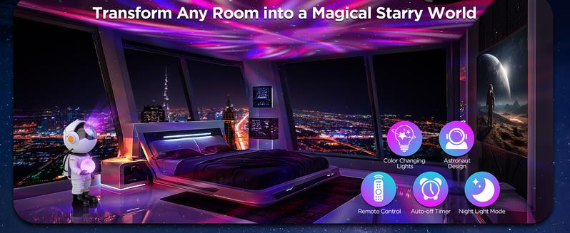 【Giftideal】Astronaut Galaxy Projector,Star Projector Light with Remote Control for Kids,LED Light for Bedroom,Christmas,Birthday Party Gift