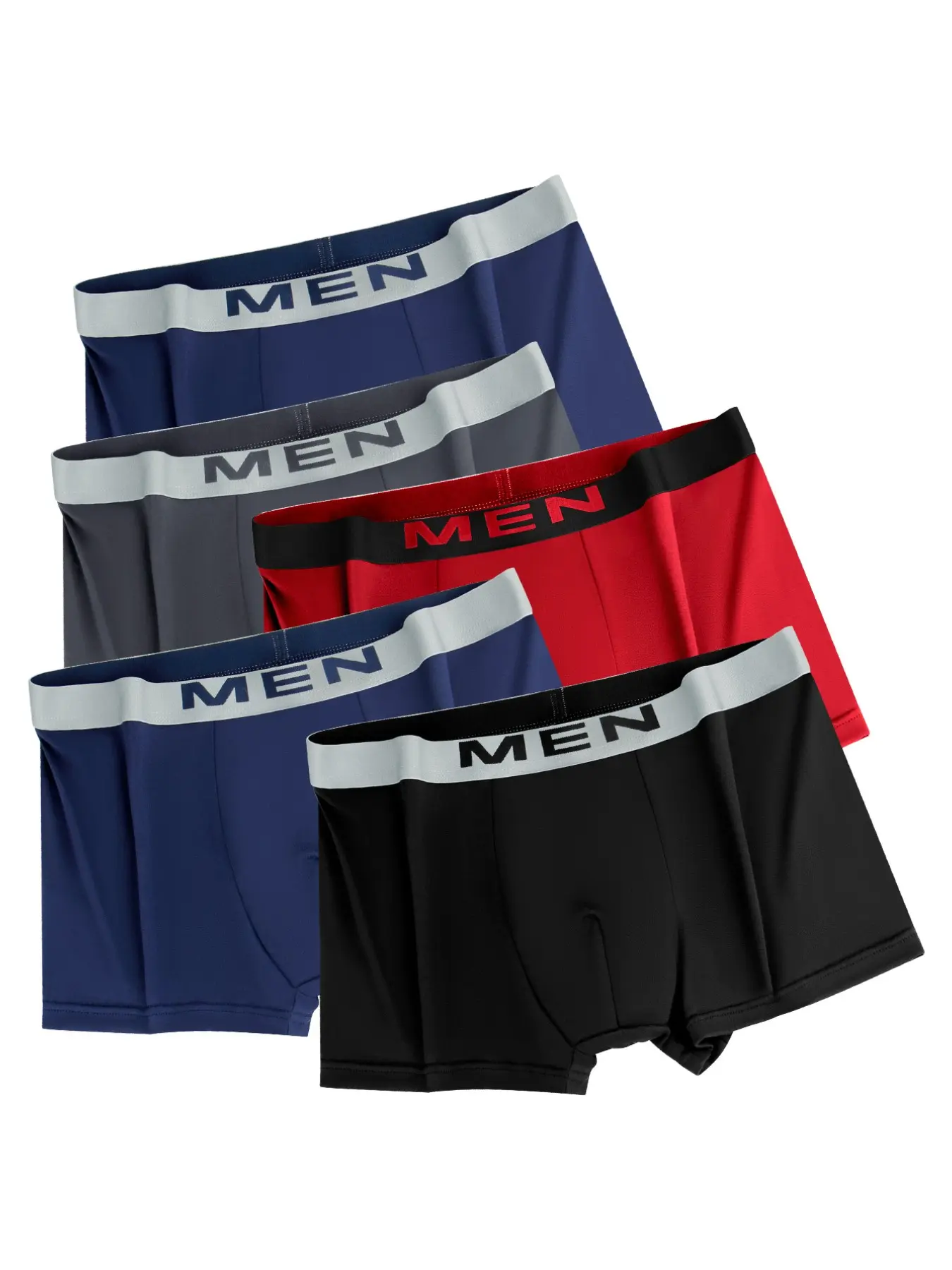 5 pcs men's flat cornered underwear, Lightweight sports underwear, Athletic Sport Underwear, Workout Underwear, Suitable for wearing in all seasons, at home, loose and casual Men's underwear, Men's four cornered underwear, Brief Underwear