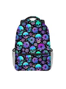 all-over skull print backpack